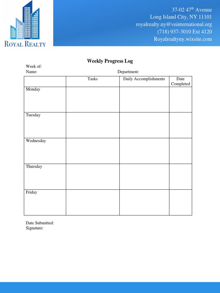New Employee Weekly Log 1 | PDF