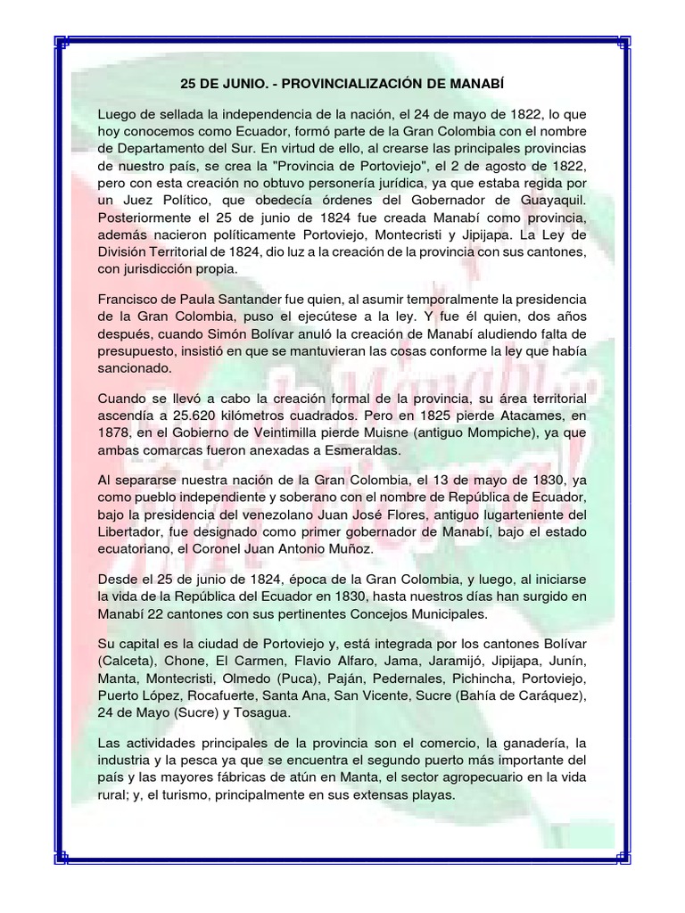 25 de Junio | PDF | América del Sur | Ecuador