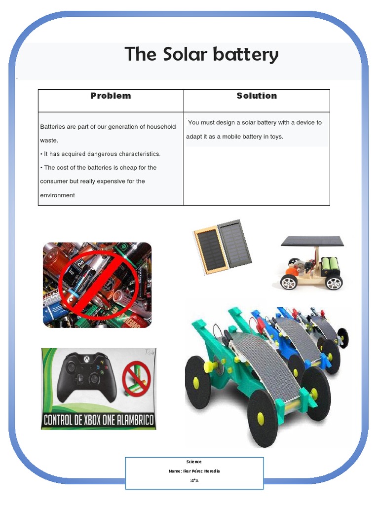 The Solar Battery: Problem Solution | PDF