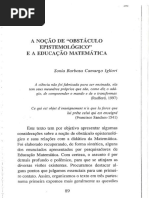 A Noção de Obstáculo Epistemológico e a Educação Matemática