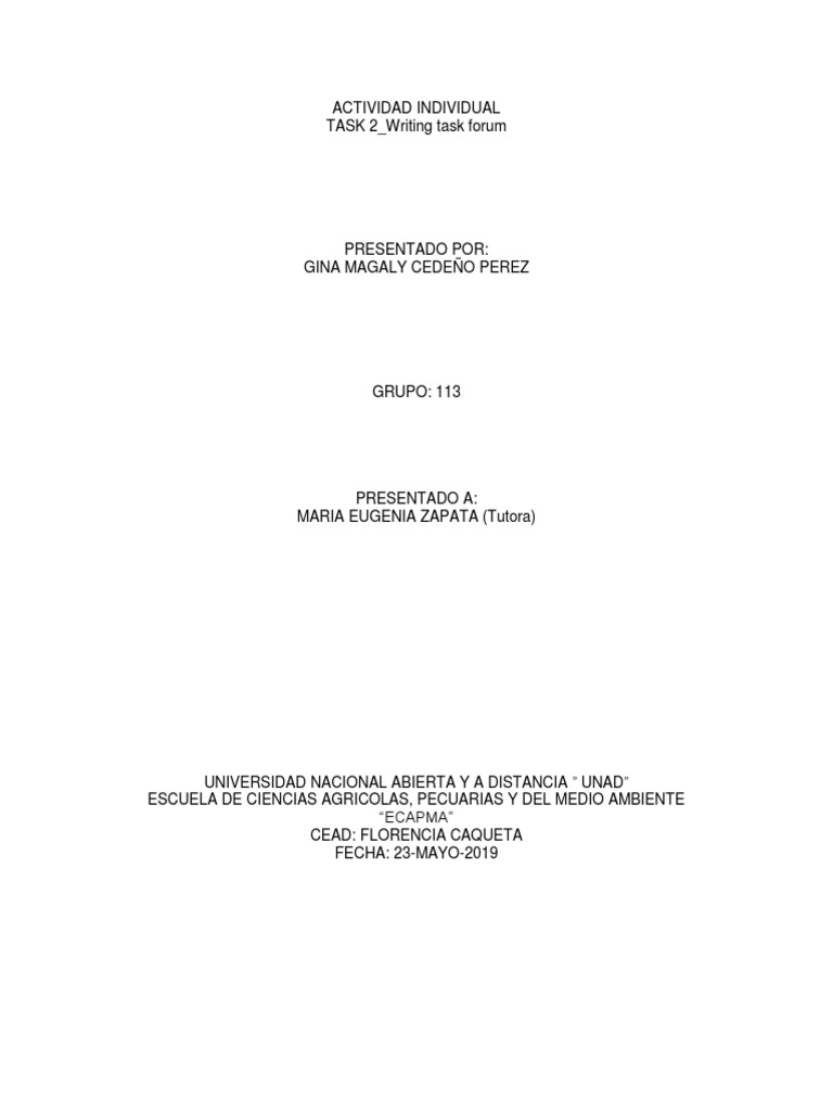 Activity Individual - Magaly - Task 2 Writing Task Forum | PDF | Clima ...
