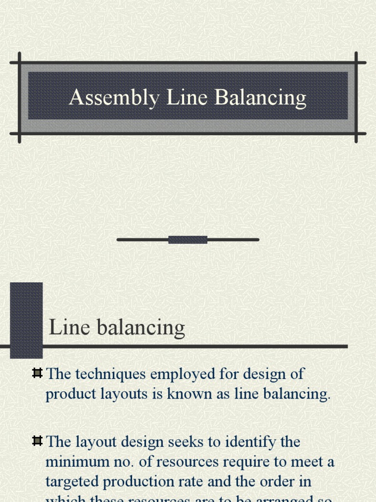 Assembly Line Balancing PDF Workstation Computing