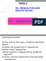 Equations, Inequalities and Absolute Values