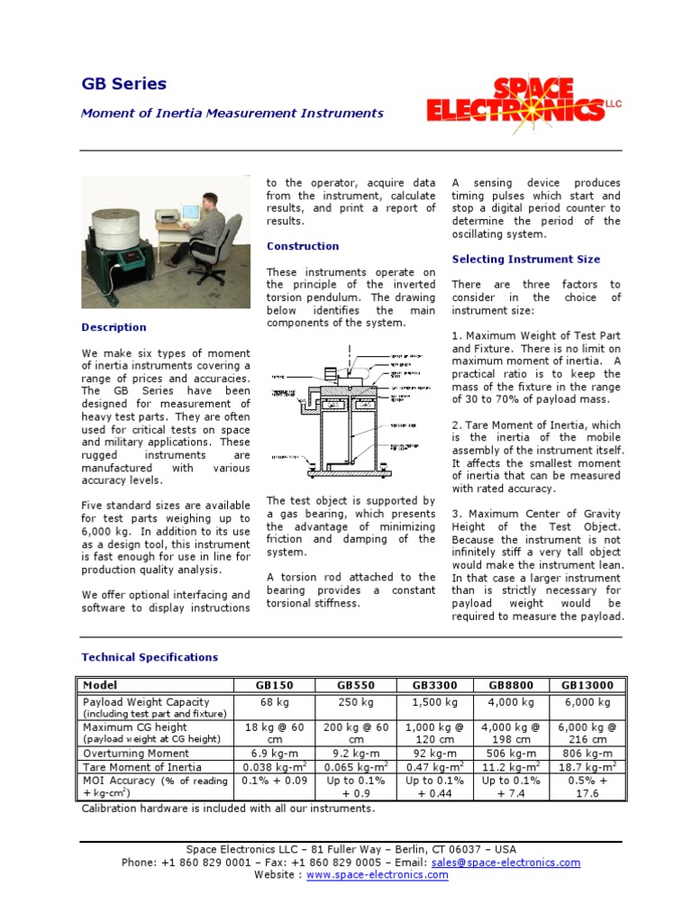 GB Series: Moment of Inertia Measurement Instruments | PDF | Weight ...