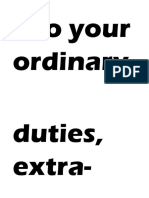 Do Your Ordinary Duties