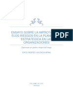 Ensayo Sobre La Improtancia D Elos Riesgos en La Planeacion Estrategica en Las Organizaciones