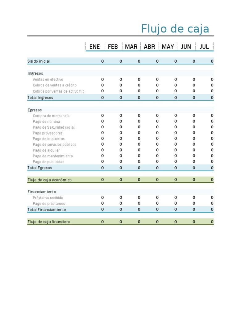 Ejemplo de Flujo de Caja en Excel | PDF | Economias | Dinero