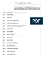 Sap MM - Transaction Codes