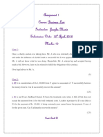 Assignment 1 Course: Business Law Instructor: Jaazba Munir Submission Date: 13 April, 2018 Marks: 10