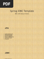 Spring JDBC Template: JDBC Vs JPA, Flyway, CF Services