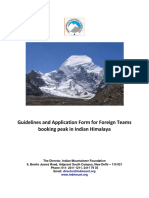 Guidelines and Application Form For Foreign Teams Booking Peak in Indian Himalaya