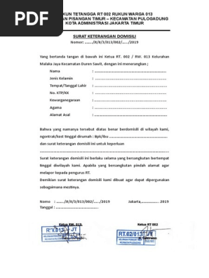 Surat Keterangan Domisili Jakarta Timur