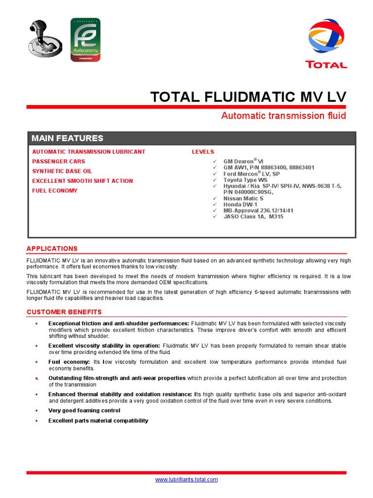Fluidmatic Mv Lv 0815 | Motor Vehicle | Automotive Industry
