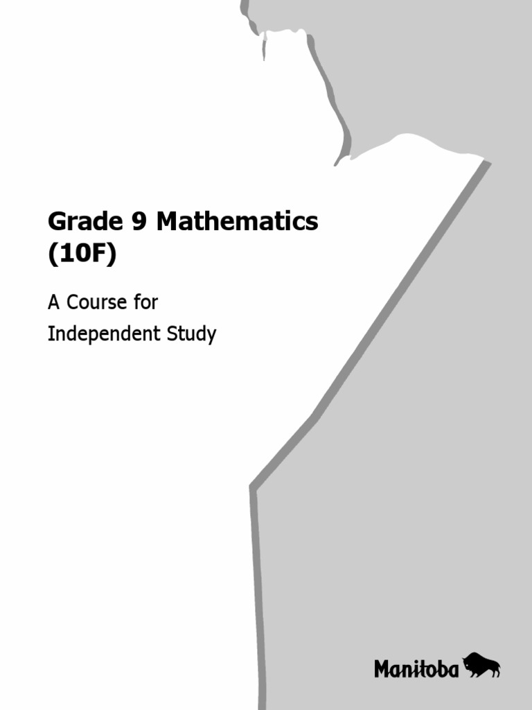 Grade 9 Mathematics (10F) A Course For Independent Study PDF