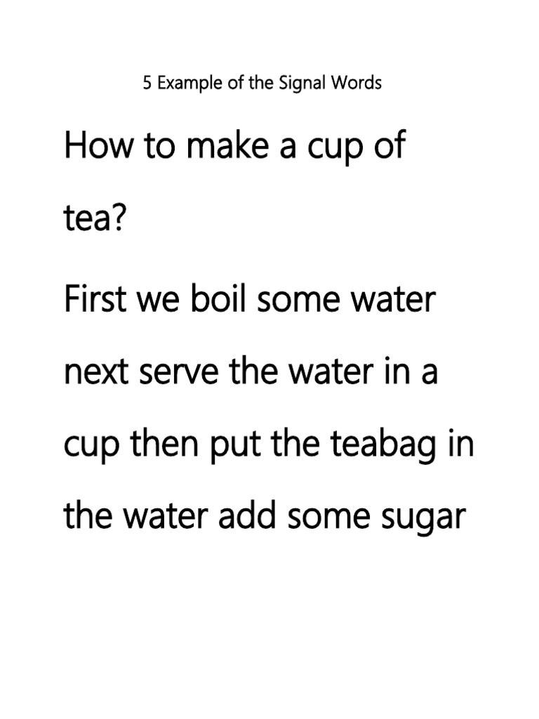 5 Example of The Signal Words | PDF