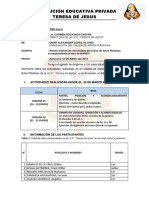 Informe de Actividades Artes Plasticas