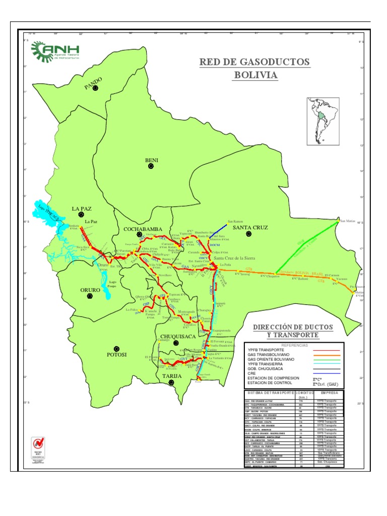 Red de Gasoductos en Bolivia | PDF | Petróleo | Industria energetica