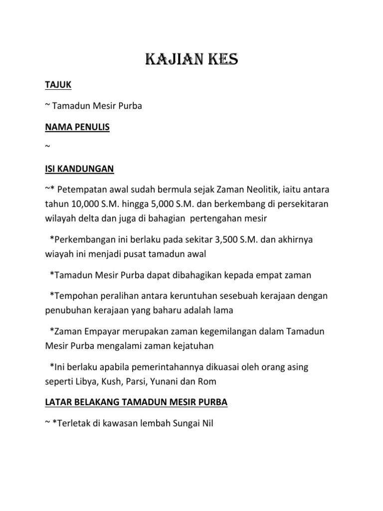Kajian Kes Sejarah Form1