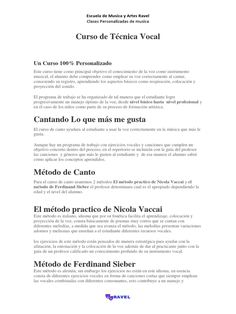 Tecnica Vocal | PDF | Canto | Aprendizaje