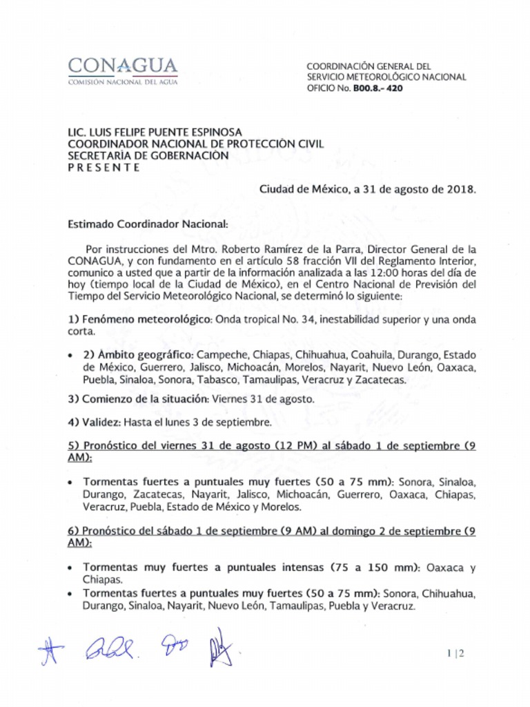 CONAGUA Oficio 420 | PDF