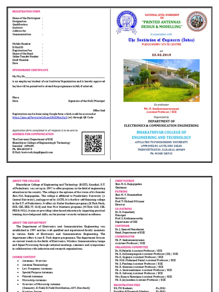 The Institution of Engineers (India) "Printed AntennasDesign