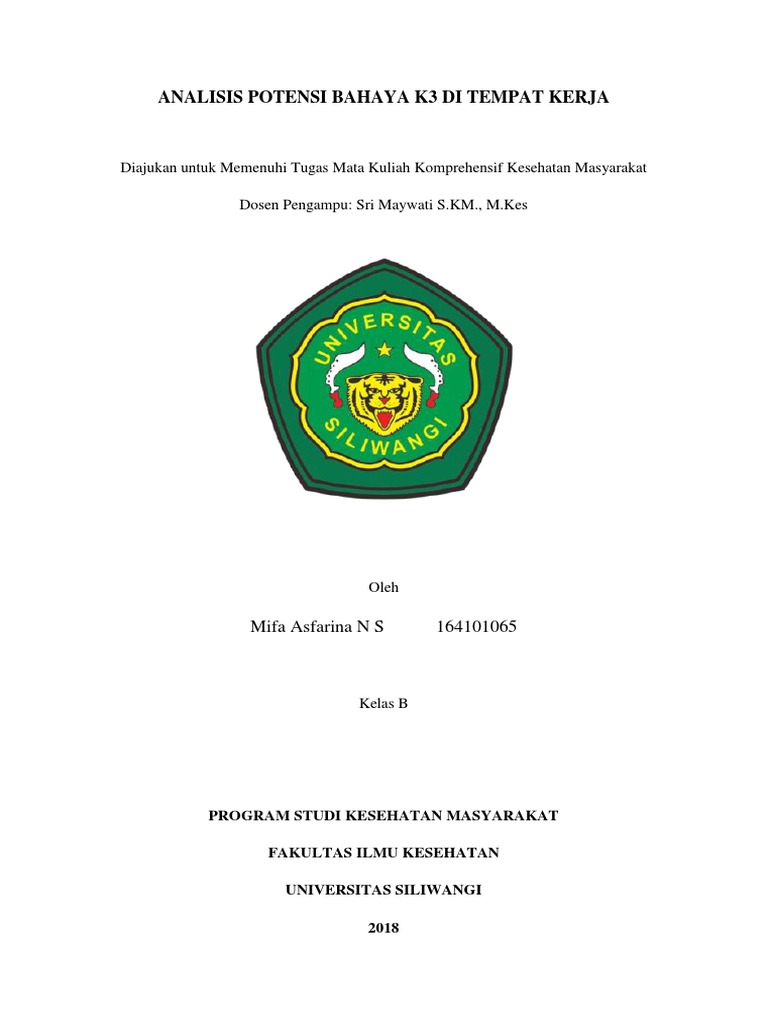 Analisis Potensi Bahaya Di Tempat Kerja Edit Pdf