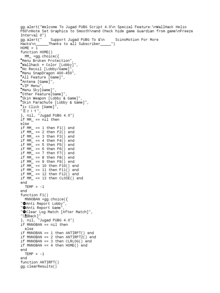Multi Game Hack Script v1.0 - LUA scripts - GameGuardian