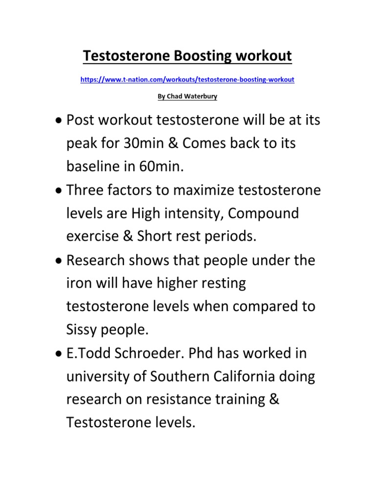 Testosterone Boosting Workout | PDF