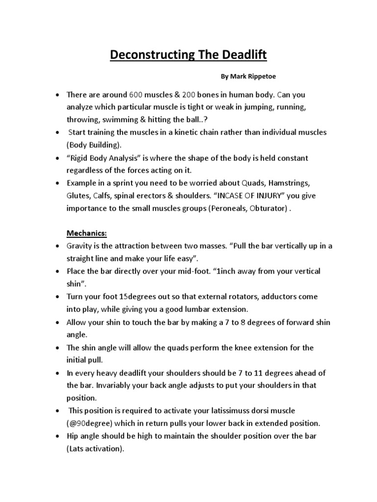 Deconstructing Deadlift Part  PDF