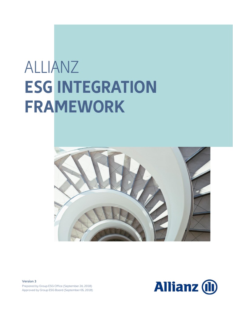 Allianz Esg Integration Framework Pdf Risk Management Corporate