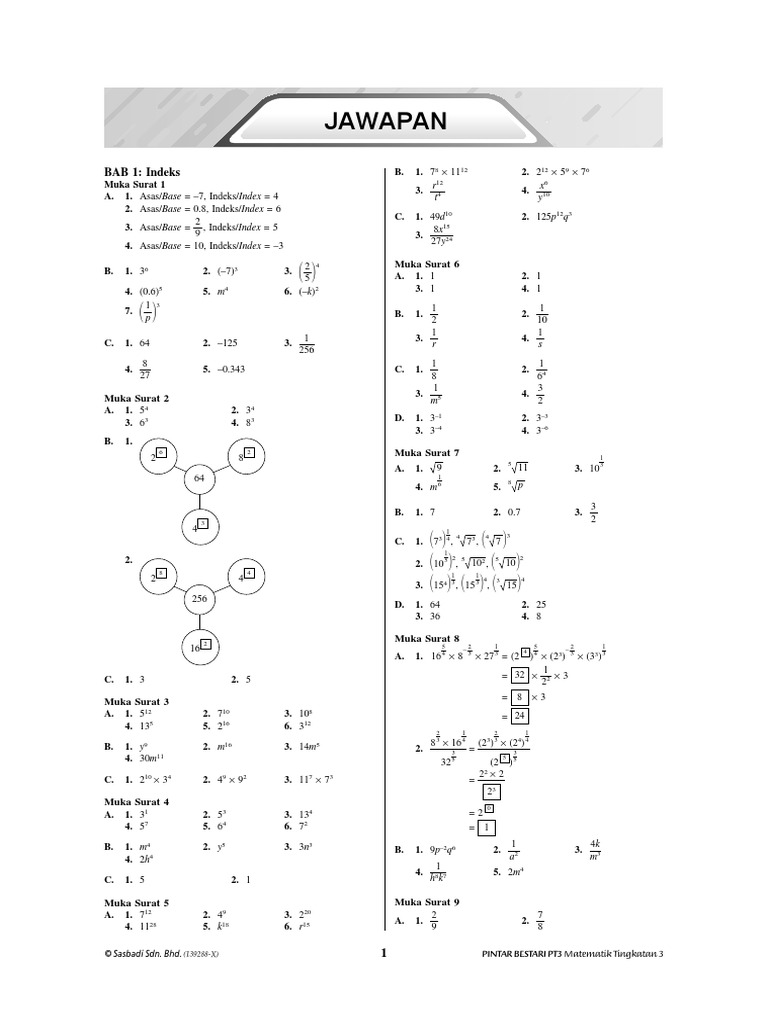 Jawapan Modul Aktiviti Pintar Bestari Matematik Tingkatan 3