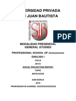 Universidad Privada San Juan Bautista: Modalidad Presencial General Studies