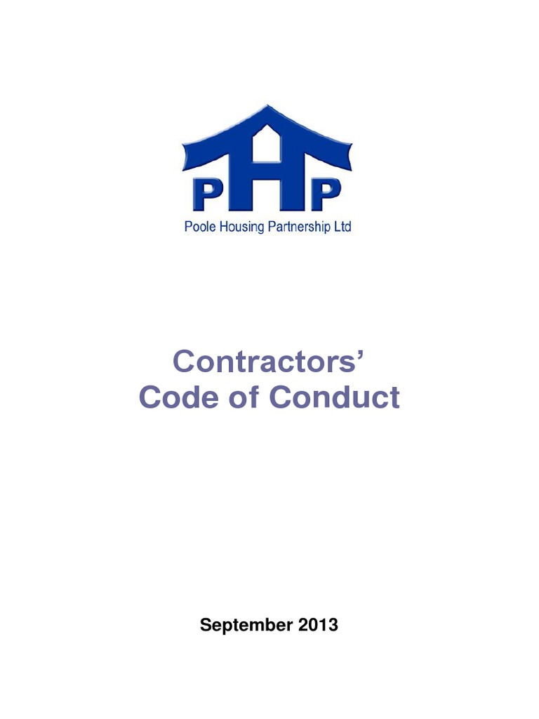 Poole Housing Partnership's Expectations for Contractors Guidelines