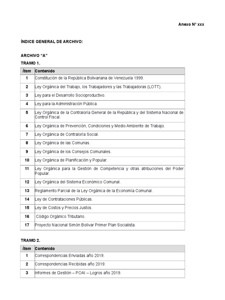 Índice General de Documentos Archivados | PDF | Auditoría | Venezuela