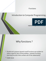 Introduction To Computer Programming: Functions