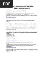 CS502 - Fundamental of Algorithm Short-Question Answer: Ref: Handouts Page No. 40