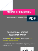 Modals of Obligation: Must, Have To, Should, Ought To