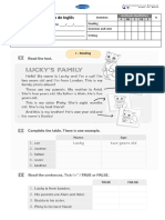 Ficha de Avaliação de Inglês: I - Reading