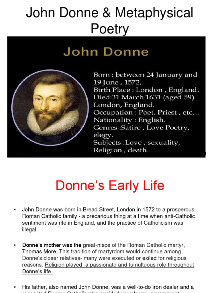 John Donne & Metaphysical Poetry PDF Poetry