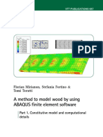A Method to Model Wood by Using ABAQUS Finite Element Software-P1