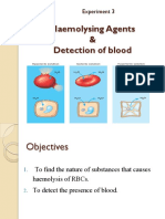 Haemolysing Agents & Detection of Blood: Experiment 3