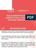 Value Proposition As A Catalyst For A Customer Focused Innovation