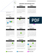 Calendario Laboral Burgos 2019: Enero Febrero Marzo