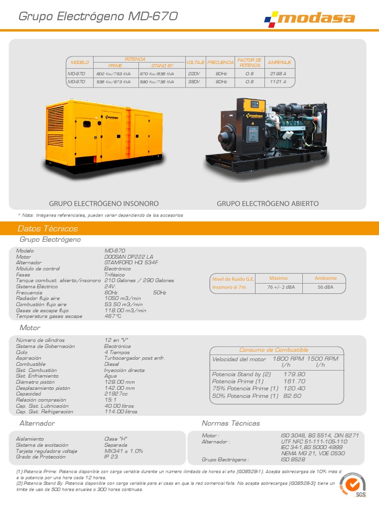Ge Modasa, Md-670 - 220v | PDF | Generador eléctrico | Pistón