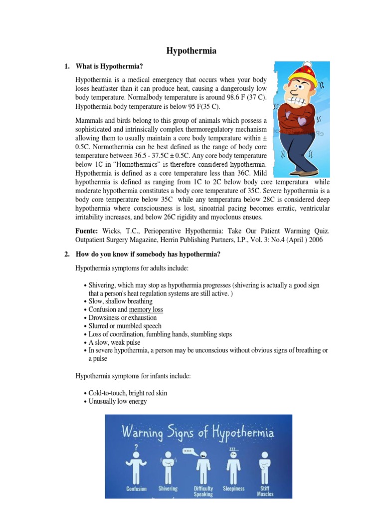 What Is Hypothermia PDF Hypothermia Clinical Medicine