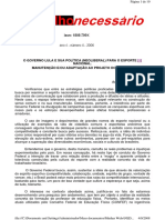 Texto - o Governo Lula e Sua Política (Neoliberal) para o Esporte Nacional