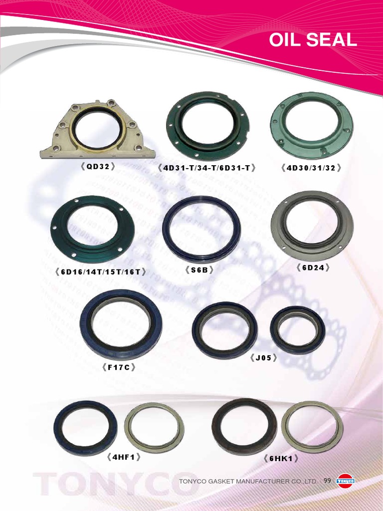 Oil Seal Specifications and Models | PDF | Motor Vehicle | Propulsion
