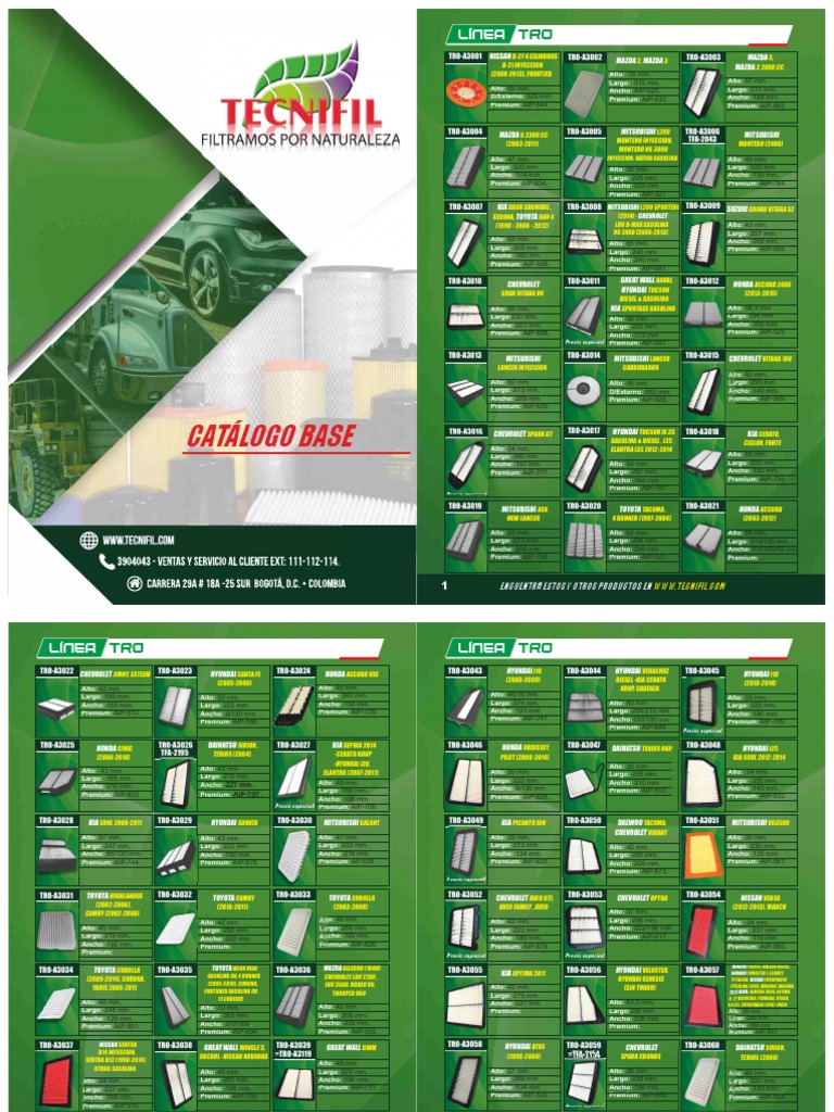Catalogo Base Tecnifiltros Hatchbacks Fabricantes De Automoviles