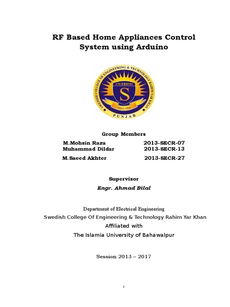 RF Control for Home Automation System | PDF | Relay | Arduino