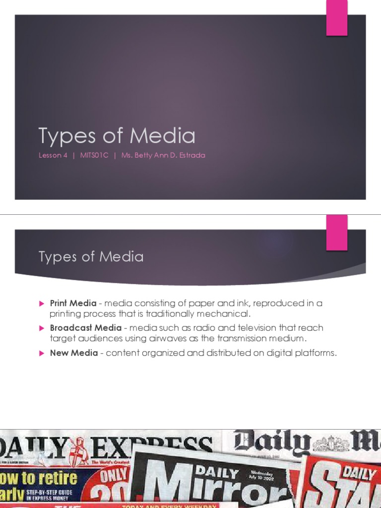 Types of Media PDF Broadcasting Radio Broadcasting